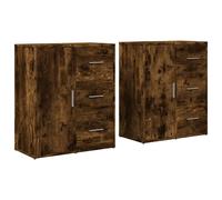 Sideboards Cupboard Storage Cabinet Highboard 2 pcs Engineered Wood vidaXL