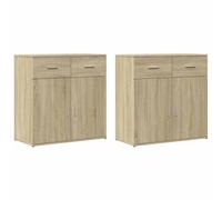 Sideboards Cupboard Storage Cabinet Highboard 2 pcs Engineered Wood vidaXL