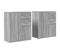 vidaXL Sideboards 2 pcs Grey Sonoma 60x31x70 cm Engineered Wood