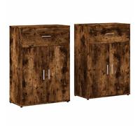 vidaXL Sideboards Storage Cupboard Cabinet 2 pcs Concrete Grey Engineered Wood