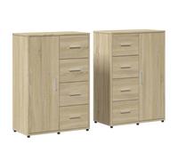 Sideboards Cupboard Storage Cabinet Highboard 2 pcs Engineered Wood vidaXL