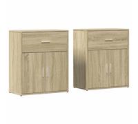 Sideboards Cupboard Storage Cabinet Highboard 2 pcs Engineered Wood vidaXL