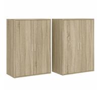 vidaXL Sideboards Cupboard Cabinet Highboard 2 pcs Sonoma Oak Engineered Wood