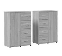 Sideboards Cupboard Storage Cabinet Highboard 2 pcs Engineered Wood vidaXL