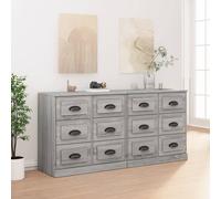 Sideboards Cupboard Storage Cabinet Highboard 2 pcs with 12 Drawers vidaXL