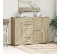 Sideboards Cupboard Storage Cabinet Highboard 2 pcs with Doors & Drawers Unit