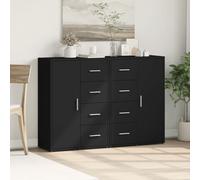 Sideboards Cupboard Storage Cabinet Highboard 2 pcs with Doors & Drawers Unit