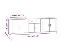 Sideboards Cupboard Storage Cabinet Highboard 3 pcs with Doors & Drawers Unit