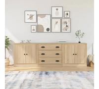 vidaXL Sideboards 3 pcs Sonoma Oak Engineered Wood