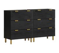 Sideboards Side Cabinet Cupboard Highboard 2 pcs Black Engineered Wood vidaXL