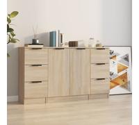 Sideboards Sonoma Oak 30x30x70 & 60x30x70 Engineered Wood 3pc Storage Units Home