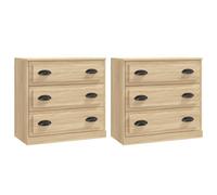 Sideboards Storage Cabinet Cupboard Highboard 2 pcs Engineered Wood vidaXL