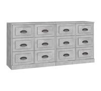 vidaXL Sideboards 2 pcs High Gloss White Engineered Wood UK NEW