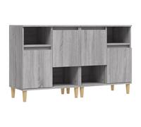Sideboard Black Oak 60x35x70cm Engineered Wood 4-Door Modern Dining Storage 2pcs