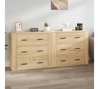 Sideboards White Engineered Wood 80x33x70 cm Modern Storage Cabinet 2 pcs. Set.