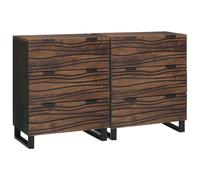 Sideboards with Drawer with Storage 2 pcs Brown Medium Solid wood Berkfield Home Brown One Size