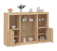Sideboards with LED Lights 3 pcs Sonoma Oak Engineered Wood Berkfield Home Brown One Size