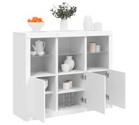 Sideboards with LED Lights 3 pcs White Engineered Wood Berkfield Home White One Size