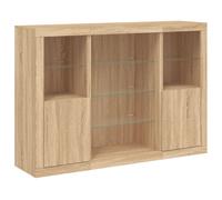 Sideboards with LED Lights Cupboard Side Cabinet 3 pcs Engineered Wood vidaXL