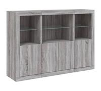 Sideboards with LED Lights Cupboard Side Cabinet 3 pcs Engineered Wood vidaXL