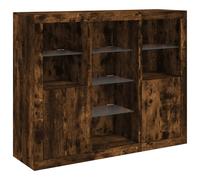 Sideboards with LED Lights Cupboard Side Cabinet 3 pcs Engineered Wood vidaXL