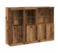 Sideboards with LED Lights Cupboard Side Cabinet 3 pcs Engineered Wood vidaXL