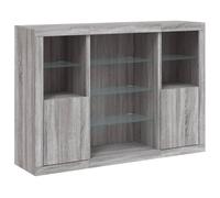 Sideboards with LED Lights Cupboard Side Cabinet 3 pcs Engineered Wood vidaXL