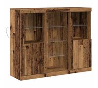 Sideboards with LED Lights Cupboard Side Cabinet 3 pcs Engineered Wood vidaXL