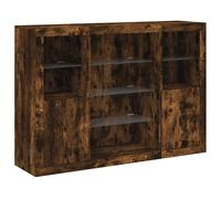 Sideboards with LED Lights Cupboard Side Cabinet 3 pcs Engineered Wood vidaXL