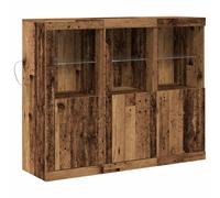 Sideboards with LED Lights Cupboard Side Cabinet 3 pcs Engineered Wood vidaXL