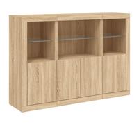 Sideboards with LED Lights Cupboard Side Cabinet 3 pcs Engineered Wood vidaXL