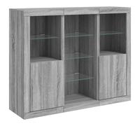 Sideboards with LED Lights Cupboard Side Cabinet 3 pcs Engineered Wood vidaXL