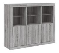 Sideboards with LED Lights Cupboard Side Cabinet 3 pcs Engineered Wood vidaXL