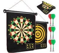 Sided Magnet Dart Board Set Powerful Double 17'' - 6 Magnet Darts Double Sided Design for Kid and Adults Dartboard Game Party and Gifts | Indoor Outdoor Family Game Kids