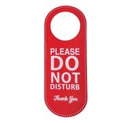 Sided PU Leather Door Sign, Red Front Green Back | Reuseable Soft PU Leather Please Hanging Sign for Meeting Room Decoration