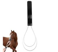 Sided Shedding, Stainless Steel Grooming Scraper, 10 Inch Tool with Smooth Edge, Metal Hair Removal Brush, Grooming with Curved Design, Coat Care for Horse Dog