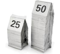 Sided Table Numbers， Tent Style 1-10/25/50/100, Double Sided Numbers, Restaurant Digital, Stackable for WeddingBanquets, Restaurants Table Signs(1 50)