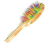 Sides Dog Brush, Pet Grooming Comb For Multi-Pet Use, Quality Bristles, Bamboo Silicone Massage Head With