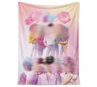 Sidesea K p0p Boys Blanket, Soft Korean Music Culture Flannel Blanket for Home Bedroom Studio, Hunters Merch Party Decorations For Fans Lovers, Plush Bedding, 150 CM *100 CM