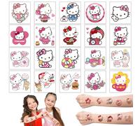 Sidesea Kids Tattoos - 20PCS Hello Kitty Temporary Tattoos for Party Bag Fillers, Waterproof for Girls/Boys Birthday Party Supplies Favors, Anime Cartoon Designs