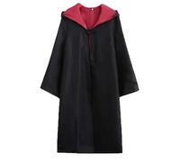 Sidesea Wizard Cloak, Halloween Costumes Adults Magic Robe Costume with Glasses Scarf Wand and Tie for Adults, Red Magic School Uniform, Fancy Dress for Carnival Cosplay Costume Party