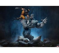 Sideshow Grey Hulk vs Wolverine Maquette Collectible Statue