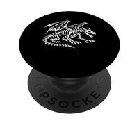 Sideview Skeleton Dragon Winged Bones Gothic Vector Artwork PopSockets Adhesive PopGrip