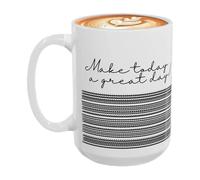 Sideways Hidden Message Coffee Cup, 11OZ Novelty Funny Offices Meeting Mug Ceramic, Make Todays A Good Day Prank Mug with Hiding Secret Information On The Side for Work Best Friends, Coworkers