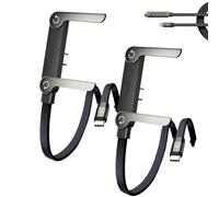 Sideways Phone Charger, 2-in-1 Invisible Holder Charger Cable, 240w Fast Charging Cord with Built-in Phone Stand for Smartphones Tablets Black (2pcs)