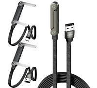 Sideways Phone Charger, 2-in-1 Invisible Holder Charger Cable-65W/240W Fast Charging Cord with Built-In Phone Stand, T-Shaped Foldable Durable Type C with 360 Adjustable Stands (USB-C)