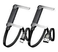 Sideways Phone Charger, 2-in-1 Invisible Holder Charger Cable-65W/240W Fast Charging Cord with Built-In Phone Stand, T-Shaped Foldable Durable Type C with 360 Adjustable Stands (MIX)