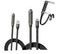 Sideways Phone Charger, 240W Fast Charging, 2-in-1 Usb C Invisible Holder Charger, 1.5m/4.9ft Length Cable With Built-in Phone Stand For Smartphones Tablets(A-C+C-C)