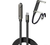 Sideways Phone Charger, 240W Fast Charging, 2-in-1 Usb C Invisible Holder Charger, 1.5m/4.9ft Length Cable With Built-in Phone Stand For Smartphones Tablets(240W C-C)