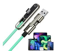 Sideways Phone Charger - Zinc Alloy Silicone TPE 2-in-1 USB-A To Type-C Dual-Head Cable | Invisible Stand Charging Cable 240W Max Fast Charge 480Mbps Data Transfer For Outdoor Travel Use